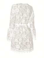 Elegant V-Neck Lace Beach Dress – The Perfect Summer Cover-Up 2